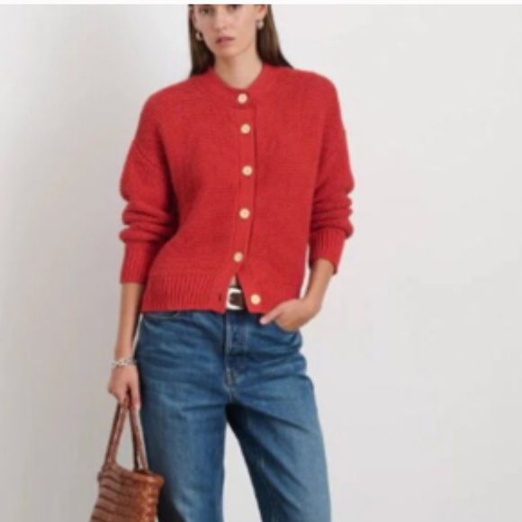 Alex Mill Nico Crewneck Cotton Cardigan NWT - Picture 4 of 13